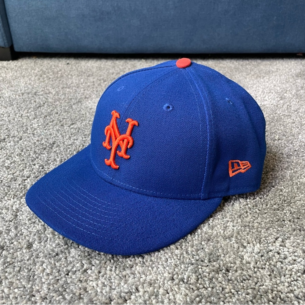 MLB New York Mets New Era 59Fifty Authentic On Field Game Hat Sz 7 3/8 Blue